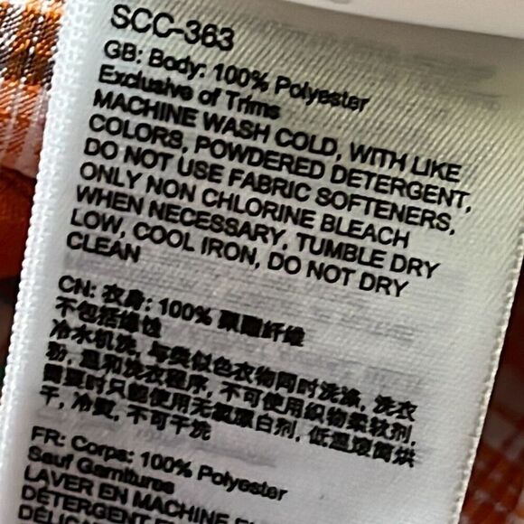 Marmot Short Sleeve Orange Plaid Button Front Shirt Mens S - Picture 8 of 8